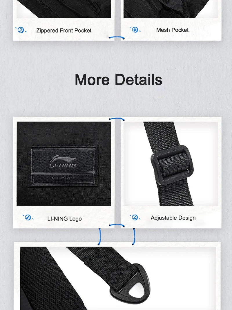 Li-Ning Unisex Sports Style Messenger Bag 295*200*30mm Fashionable LiNing Men Women Sports Leisure Bags ABDV291