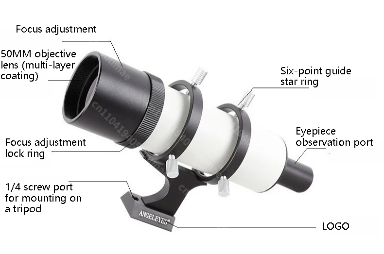 1PC 7x50 Optical Star Finder Tube with Black/White/Red Mounting Bracket Guide Scope Astronomical Telescope Accessories