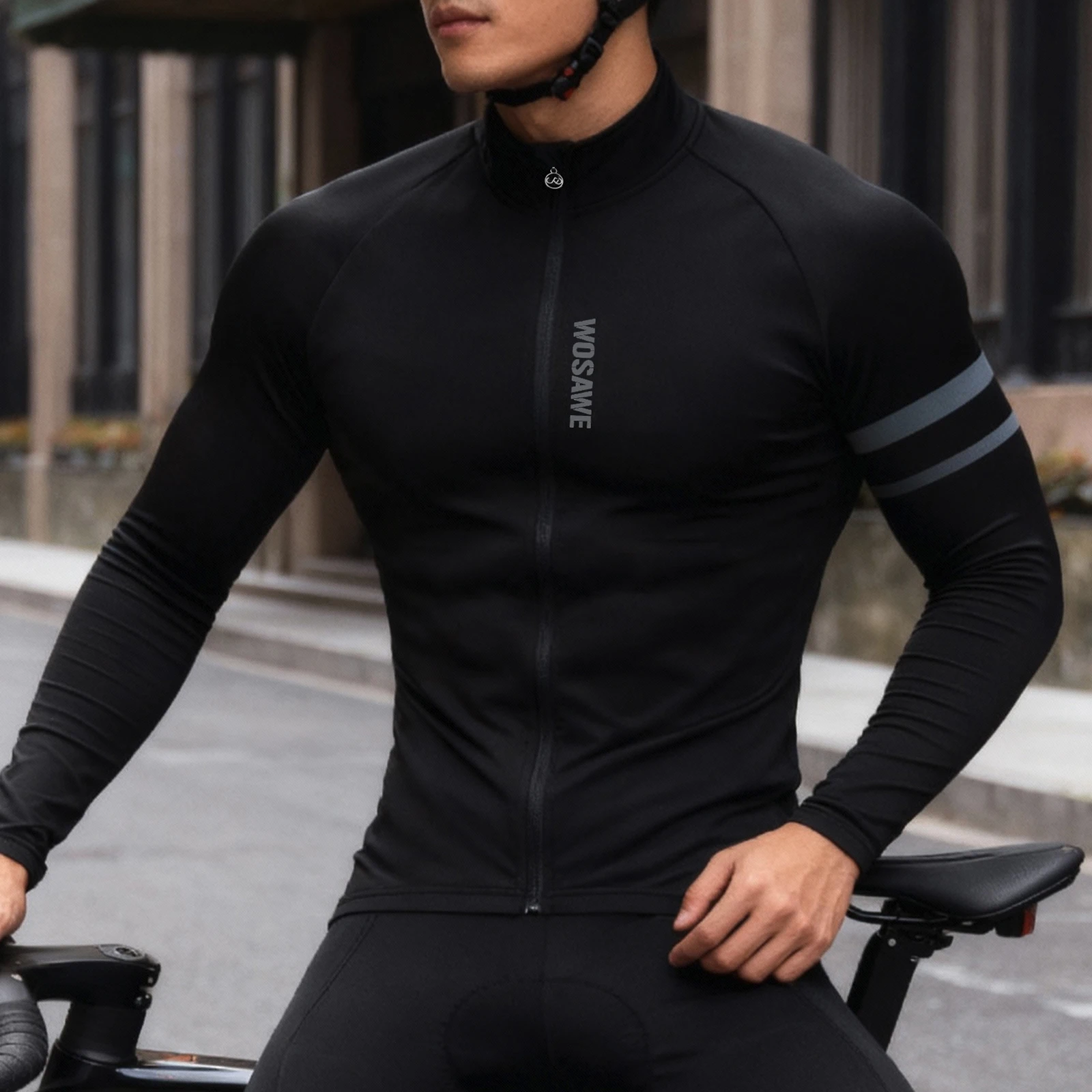 WOSAWE Cycling Jacket Winter Thermal Fleece Coat Men Women Warm Bike Jacket Mtb Cycling Jersey Windproof Bicycle Clothing 0-15℃