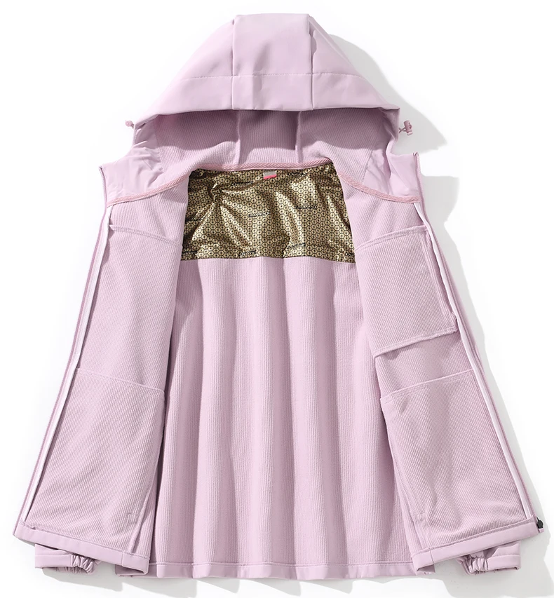 JNLN Waterproof Fleece Jacket Women Windproof Thermal Soft Shell Coat Outdoor Hiking Camping Climbing Trekking Windbreaker