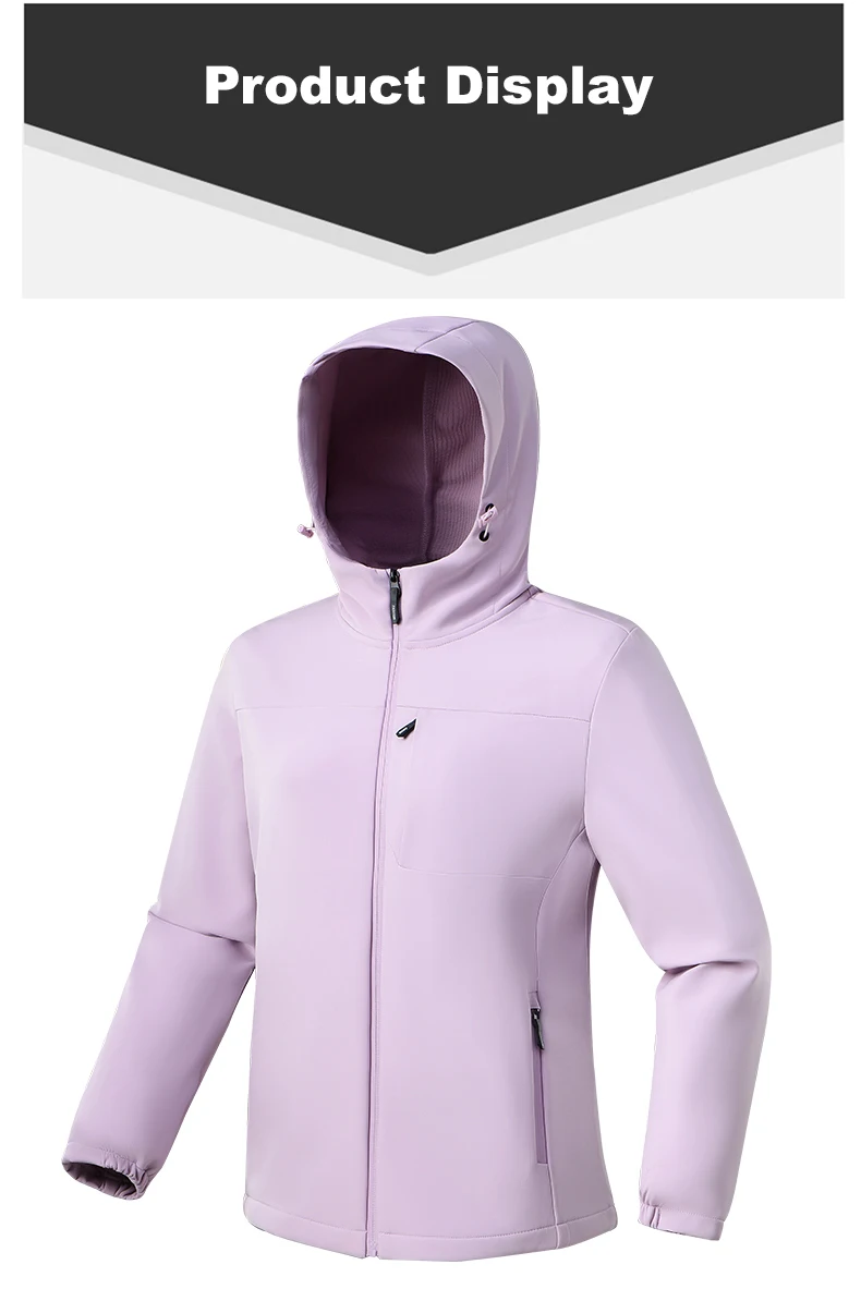 JNLN Waterproof Fleece Jacket Women Windproof Thermal Soft Shell Coat Outdoor Hiking Camping Climbing Trekking Windbreaker