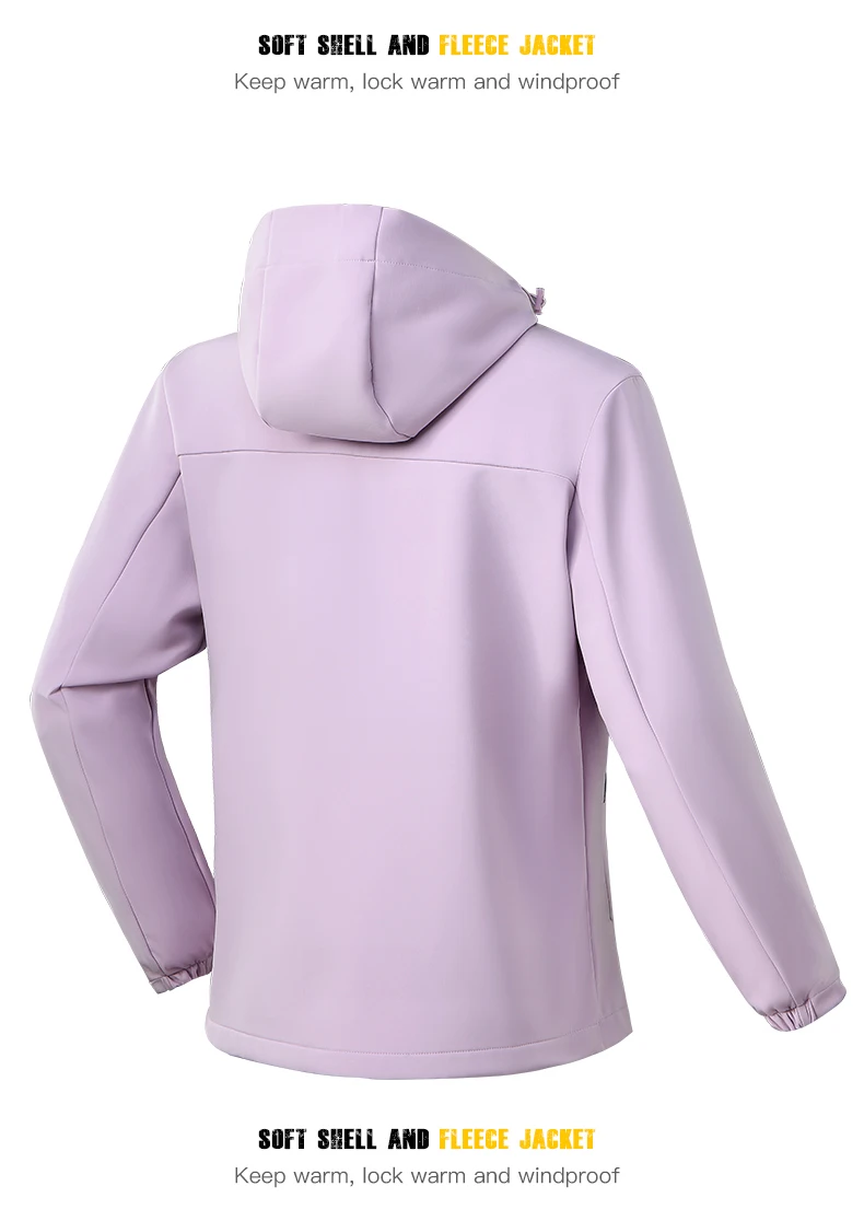 JNLN Waterproof Fleece Jacket Women Windproof Thermal Soft Shell Coat Outdoor Hiking Camping Climbing Trekking Windbreaker