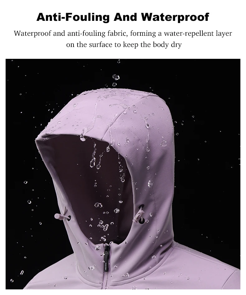 JNLN Waterproof Fleece Jacket Women Windproof Thermal Soft Shell Coat Outdoor Hiking Camping Climbing Trekking Windbreaker