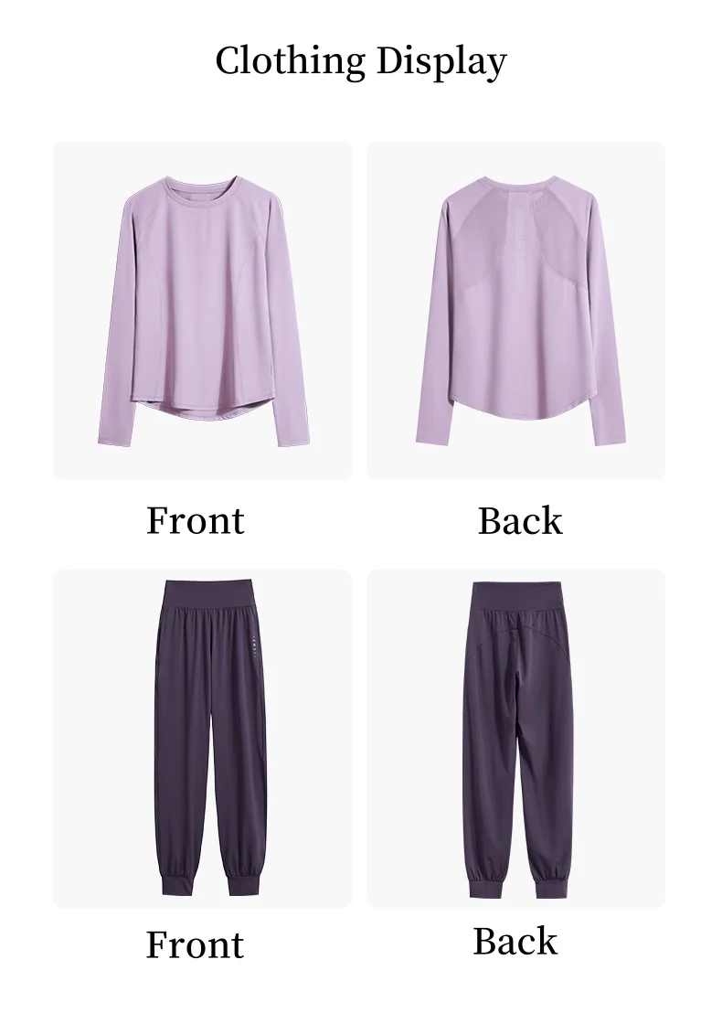 DRUR Women Loose Fit Running Set 2 Piece Sportswear Outfit Long Sleeve Gym Top Sweatpants Suit Autumn Winter New Athletic Wear