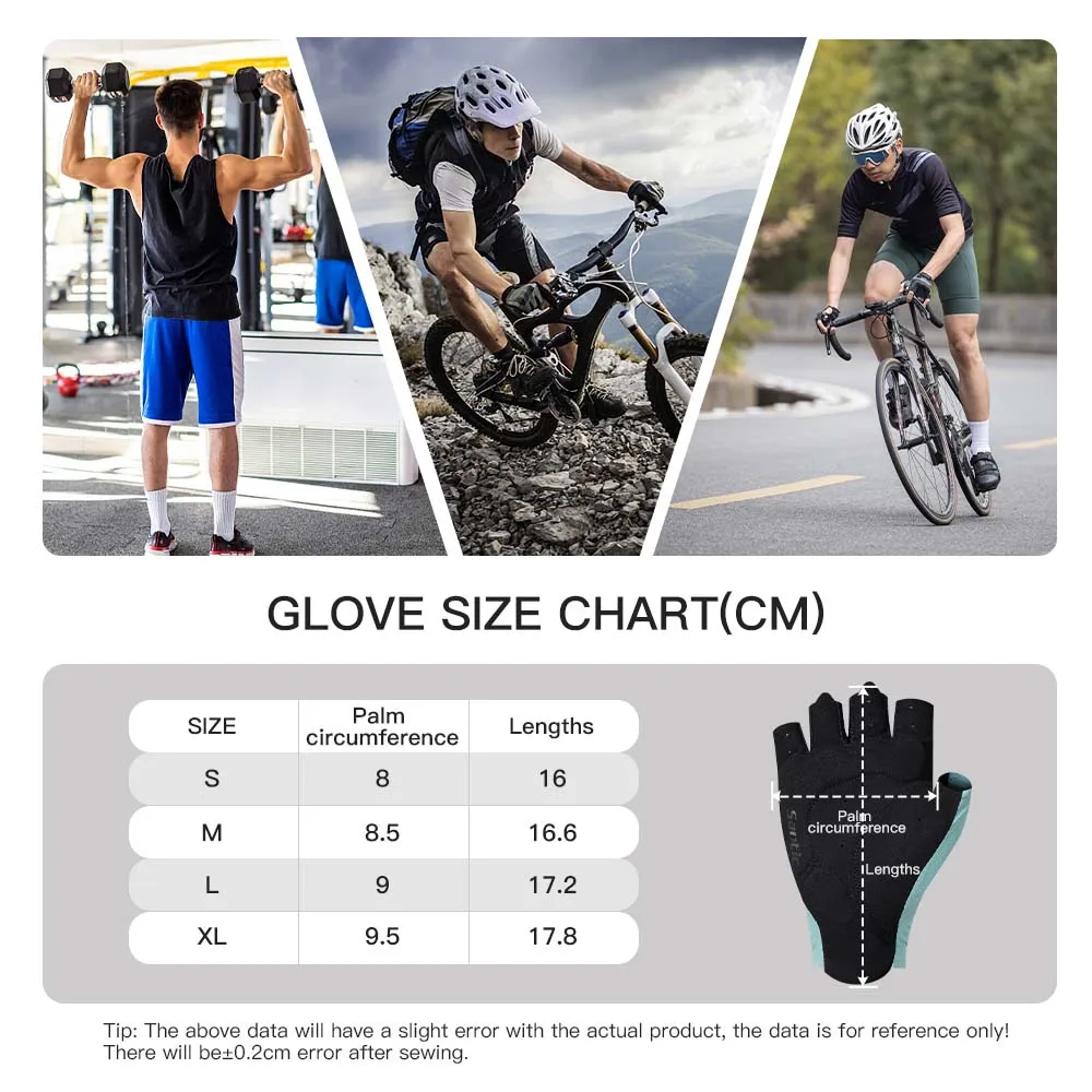 Santic 2025 New Pro Half Finger Cycling Gloves Shockproof Road Bike Mittens Outdoor Breathable Bicycle Sport Fitness Gloves