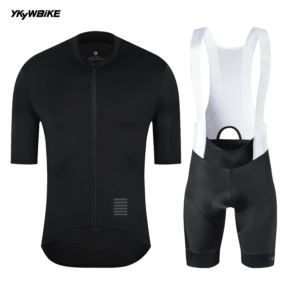 YKYWBIKE Summer Men's Cycling Set Cycling Jersey Bib Shorts Kits Road Bike Clothes Bicycle Clothing Riding Maillot