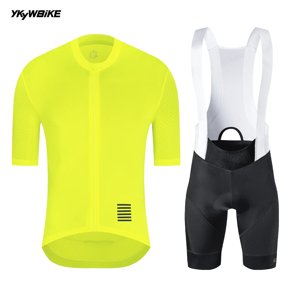 YKYWBIKE Summer Men's Cycling Set Cycling Jersey Bib Shorts Kits Road Bike Clothes Bicycle Clothing Riding Maillot