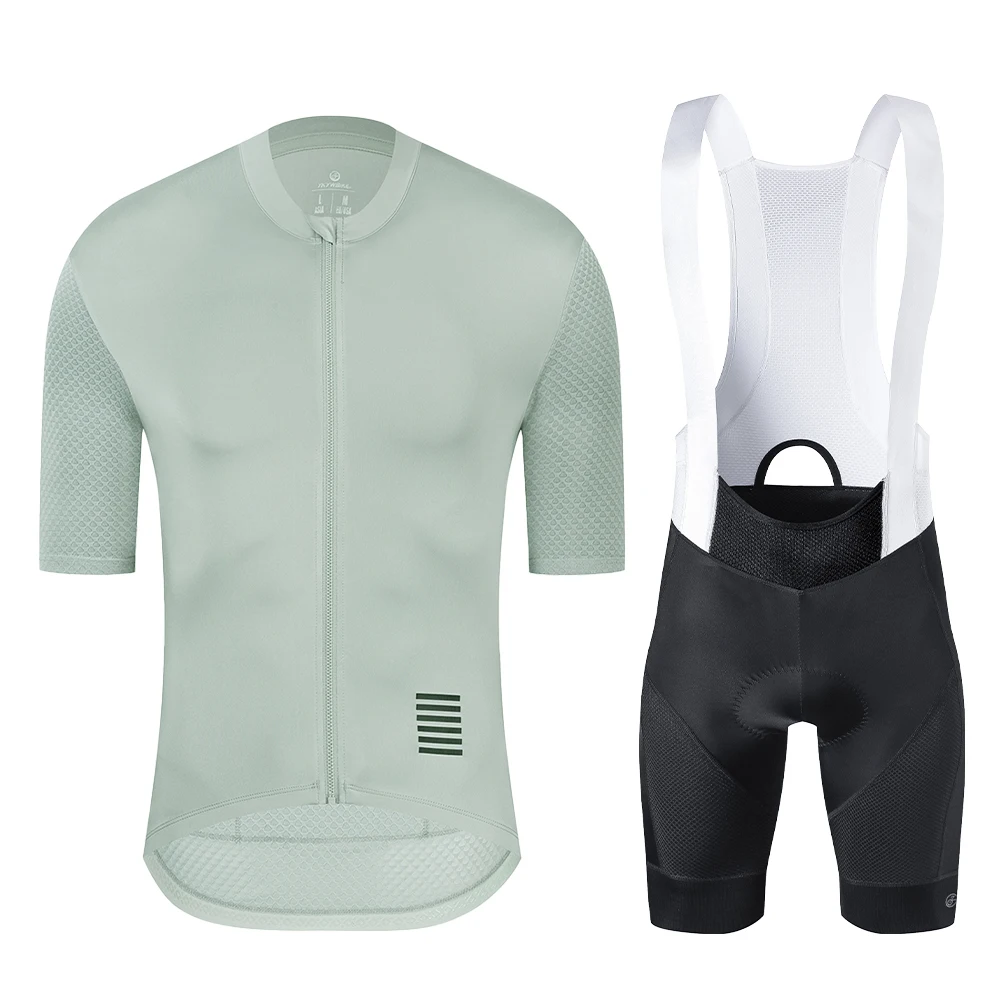 YKYWBIKE Summer Men's Cycling Set Cycling Jersey Bib Shorts Kits Road Bike Clothes Bicycle Clothing Riding Maillot