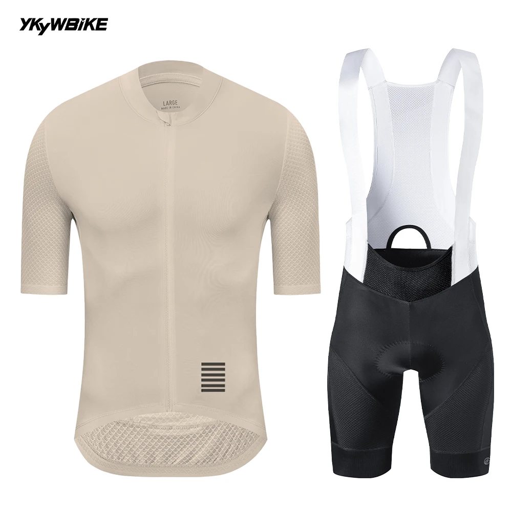 YKYWBIKE Summer Men's Cycling Set Cycling Jersey Bib Shorts Kits Road Bike Clothes Bicycle Clothing Riding Maillot