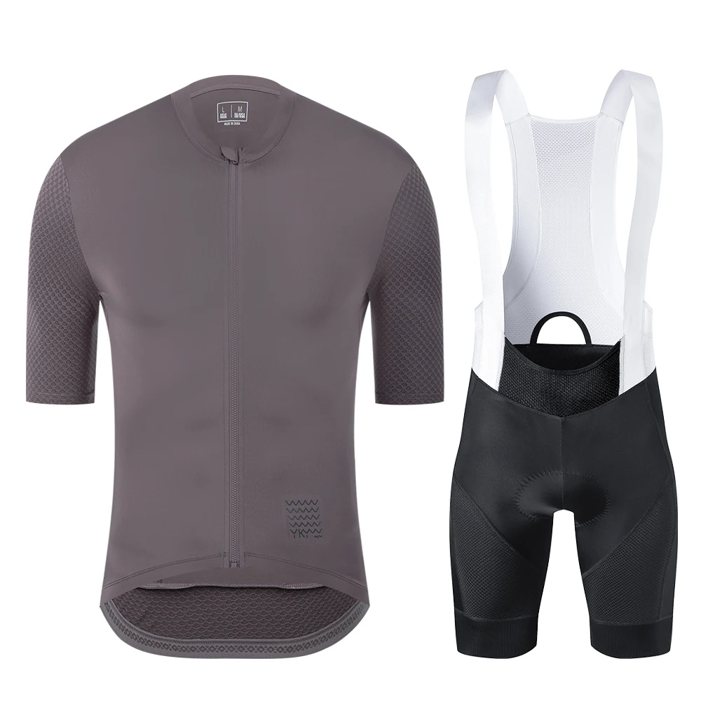 YKYWBIKE Summer Men's Cycling Set Cycling Jersey Bib Shorts Kits Road Bike Clothes Bicycle Clothing Riding Maillot