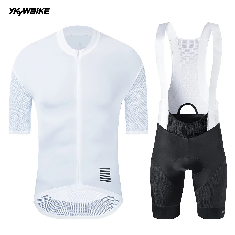 YKYWBIKE Summer Men's Cycling Set Cycling Jersey Bib Shorts Kits Road Bike Clothes Bicycle Clothing Riding Maillot