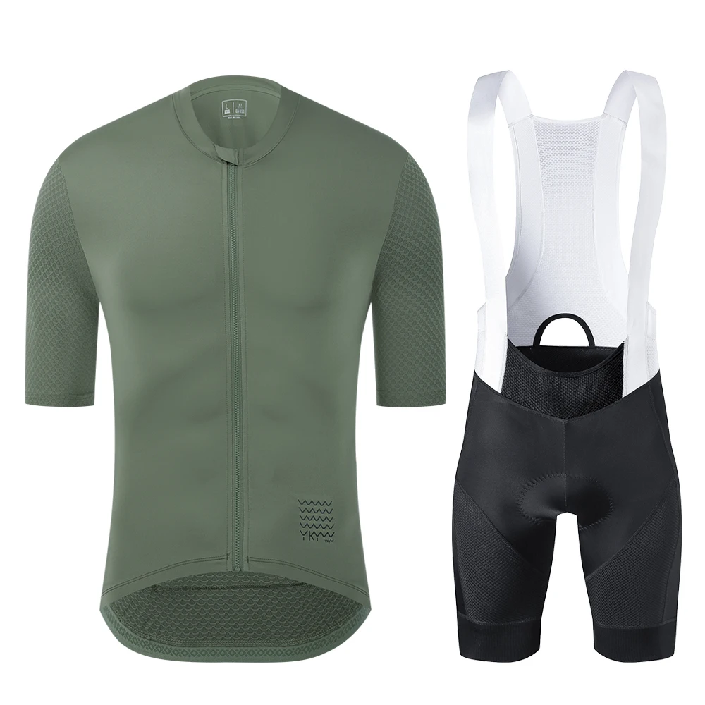 YKYWBIKE Summer Men's Cycling Set Cycling Jersey Bib Shorts Kits Road Bike Clothes Bicycle Clothing Riding Maillot
