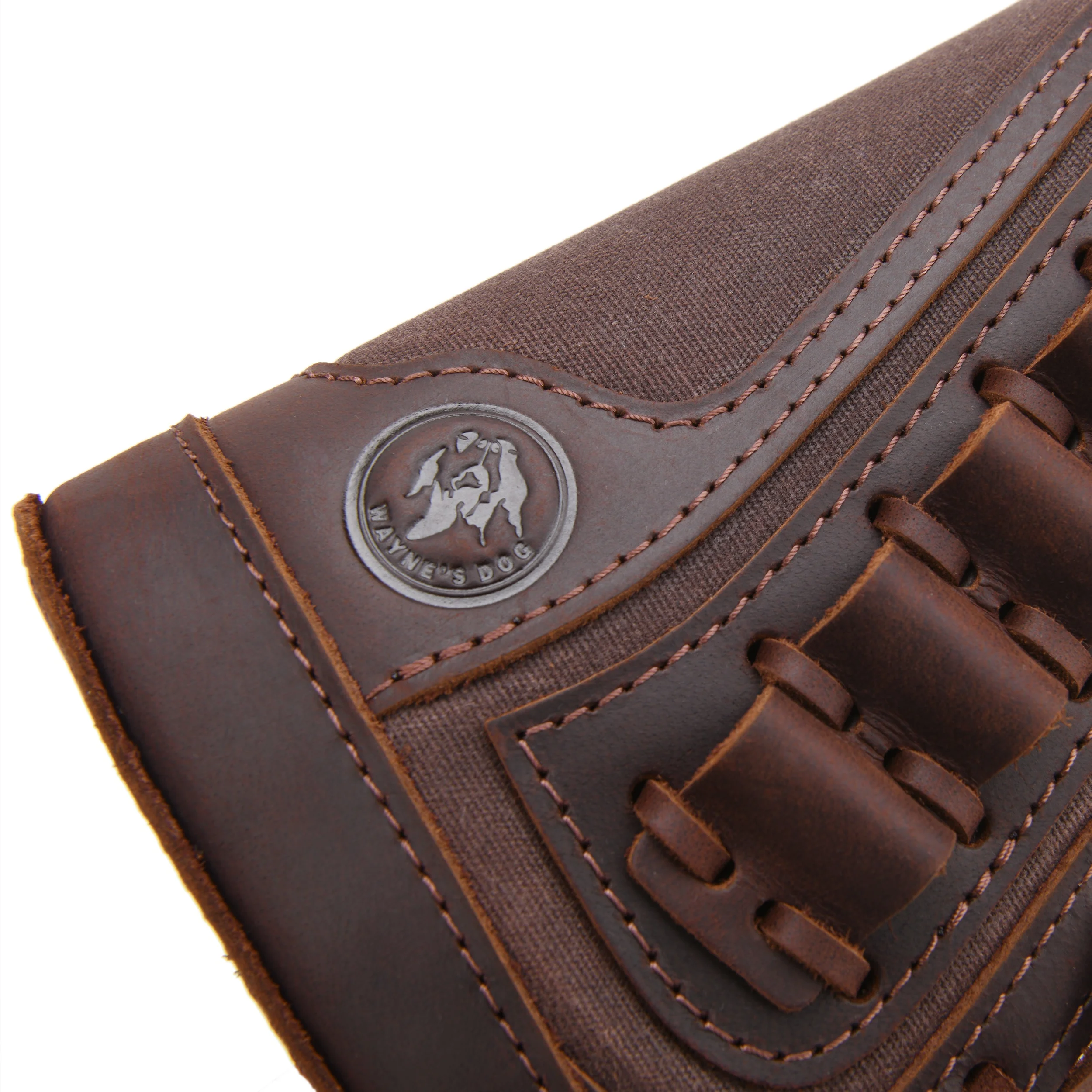 Right Hand Leather Buttstock Canvas Ammo Cartridge Holder Cheek Rest Pad Gun Stock Cover For .308 .45-70 .30-06 .30-30 .22LR