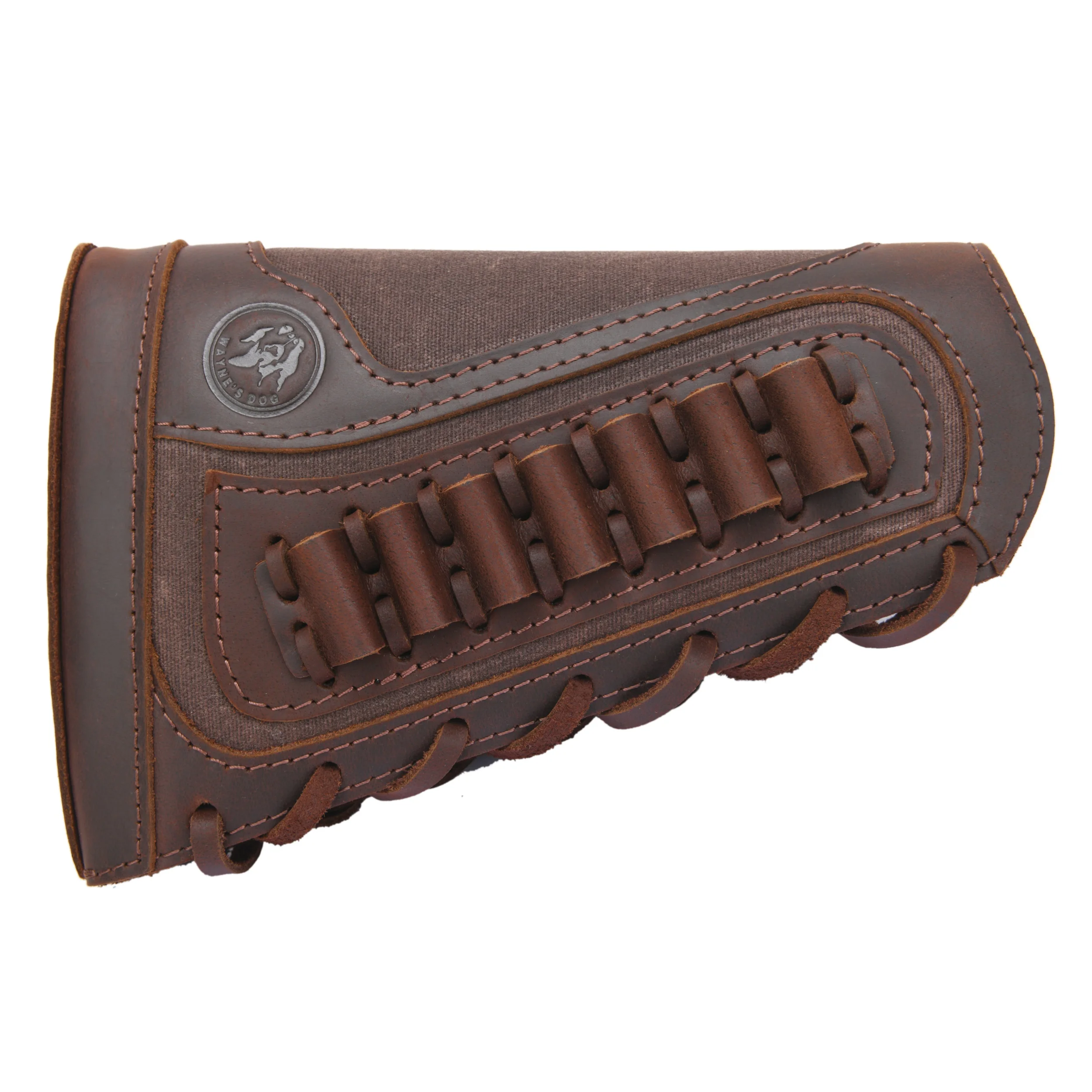 Right Hand Leather Buttstock Canvas Ammo Cartridge Holder Cheek Rest Pad Gun Stock Cover For .308 .45-70 .30-06 .30-30 .22LR