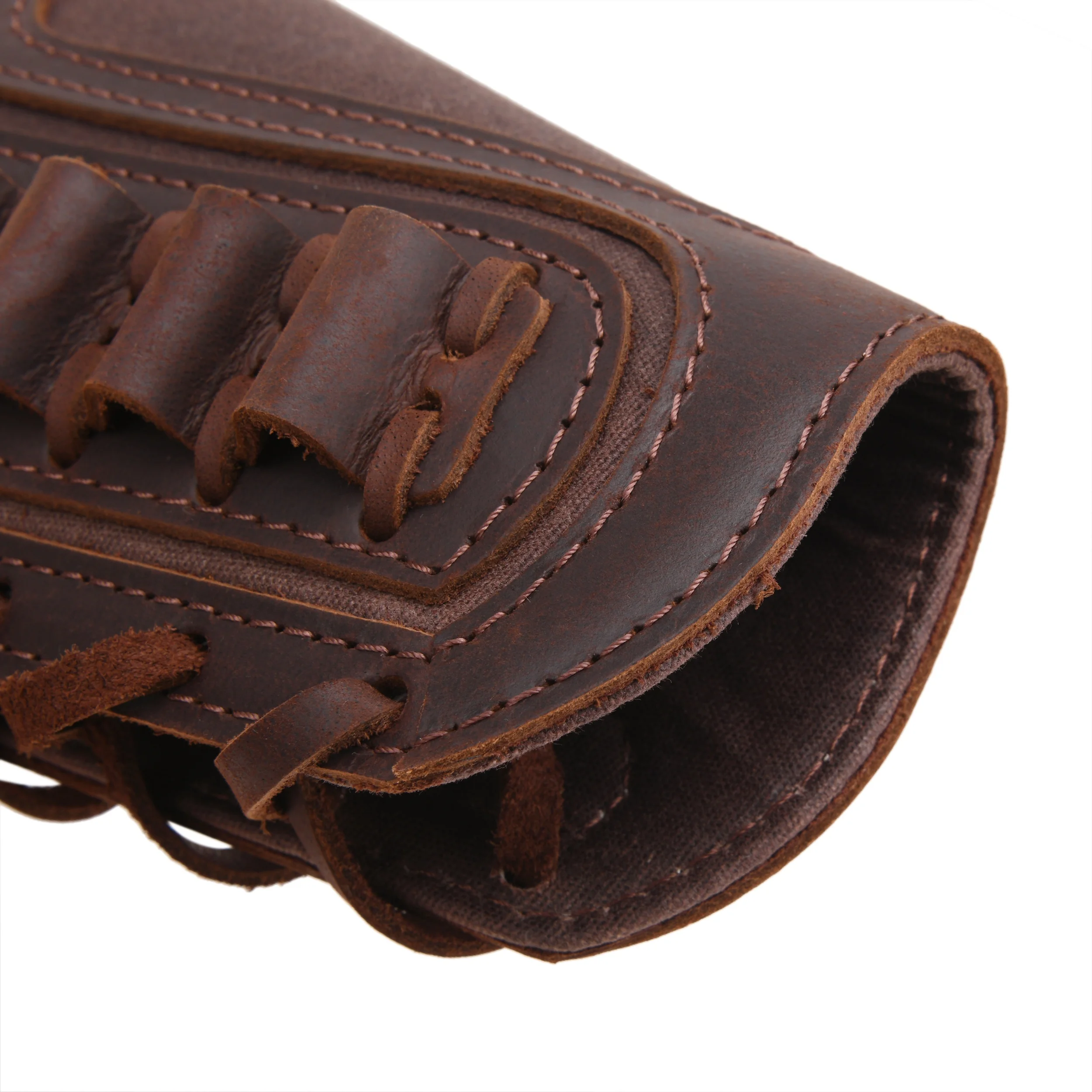 Right Hand Leather Buttstock Canvas Ammo Cartridge Holder Cheek Rest Pad Gun Stock Cover For .308 .45-70 .30-06 .30-30 .22LR