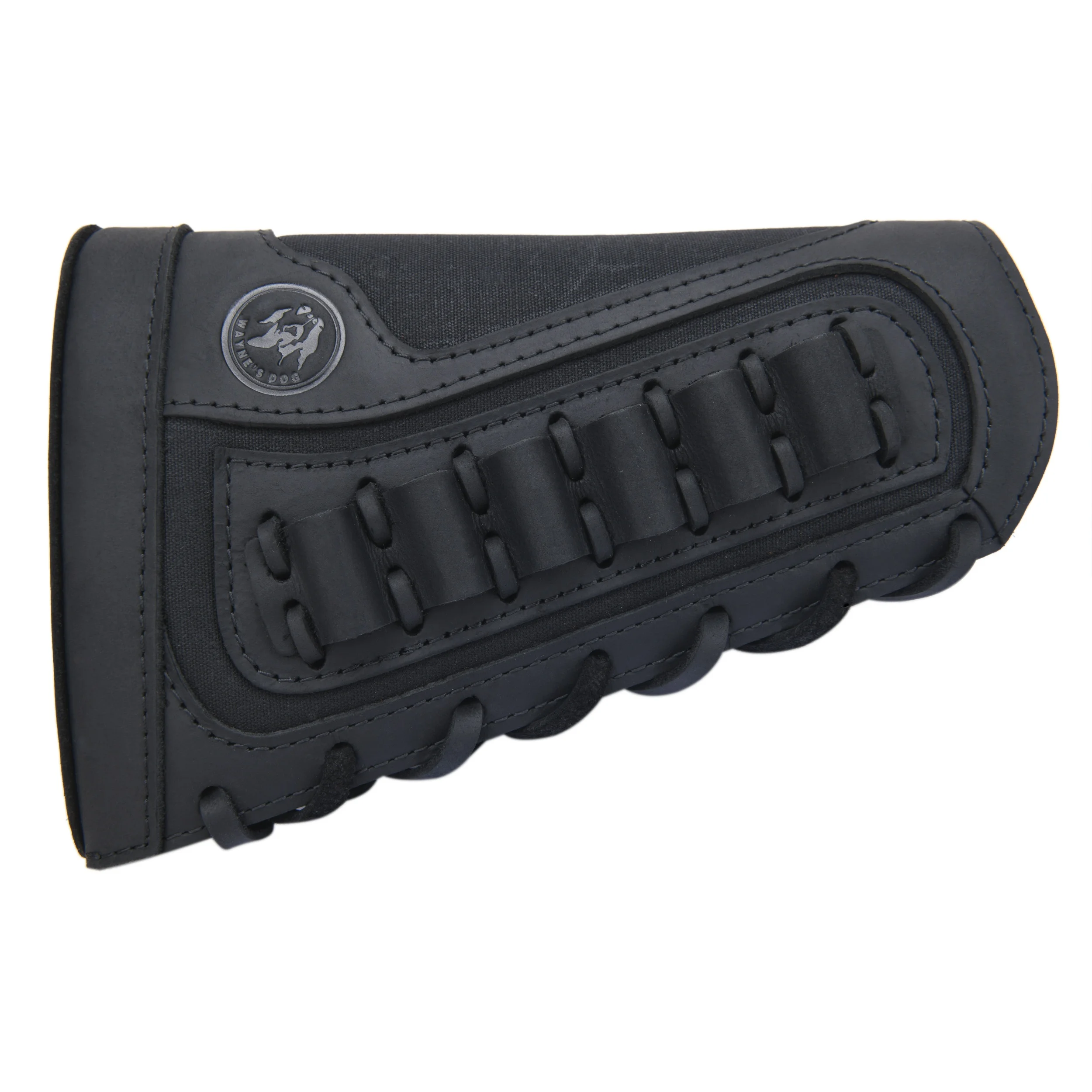 Right Hand Leather Buttstock Canvas Ammo Cartridge Holder Cheek Rest Pad Gun Stock Cover For .308 .45-70 .30-06 .30-30 .22LR