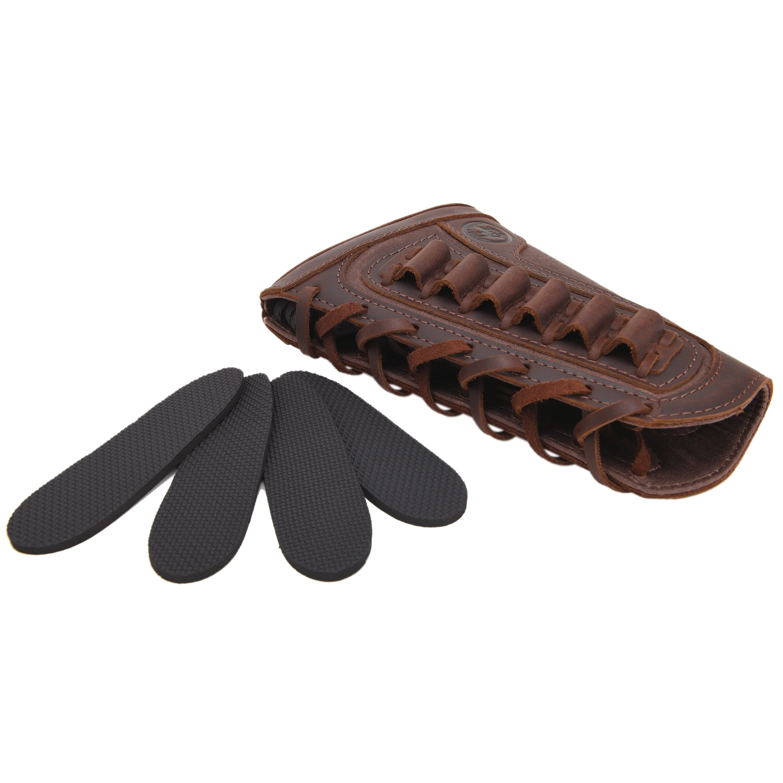 Right Hand Leather Buttstock Canvas Ammo Cartridge Holder Cheek Rest Pad Gun Stock Cover For .308 .45-70 .30-06 .30-30 .22LR