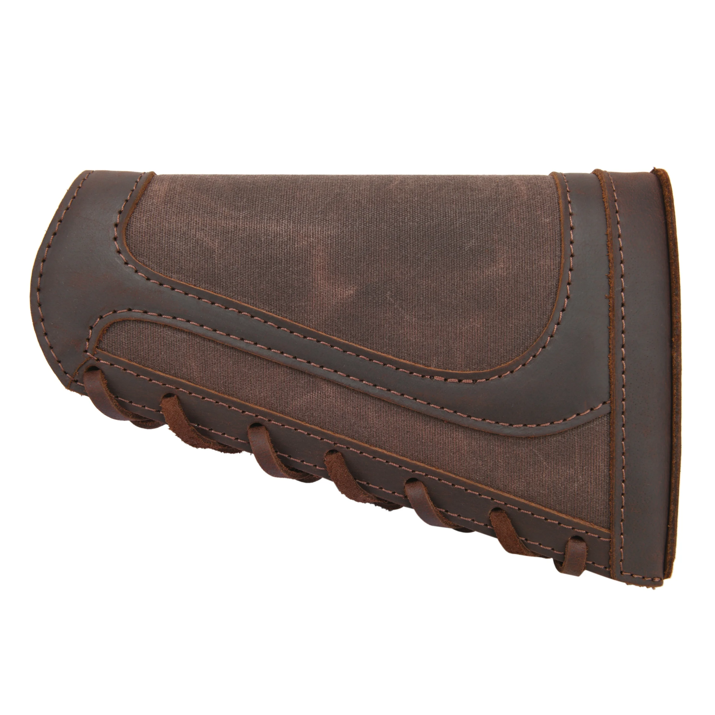 Right Hand Leather Buttstock Canvas Ammo Cartridge Holder Cheek Rest Pad Gun Stock Cover For .308 .45-70 .30-06 .30-30 .22LR