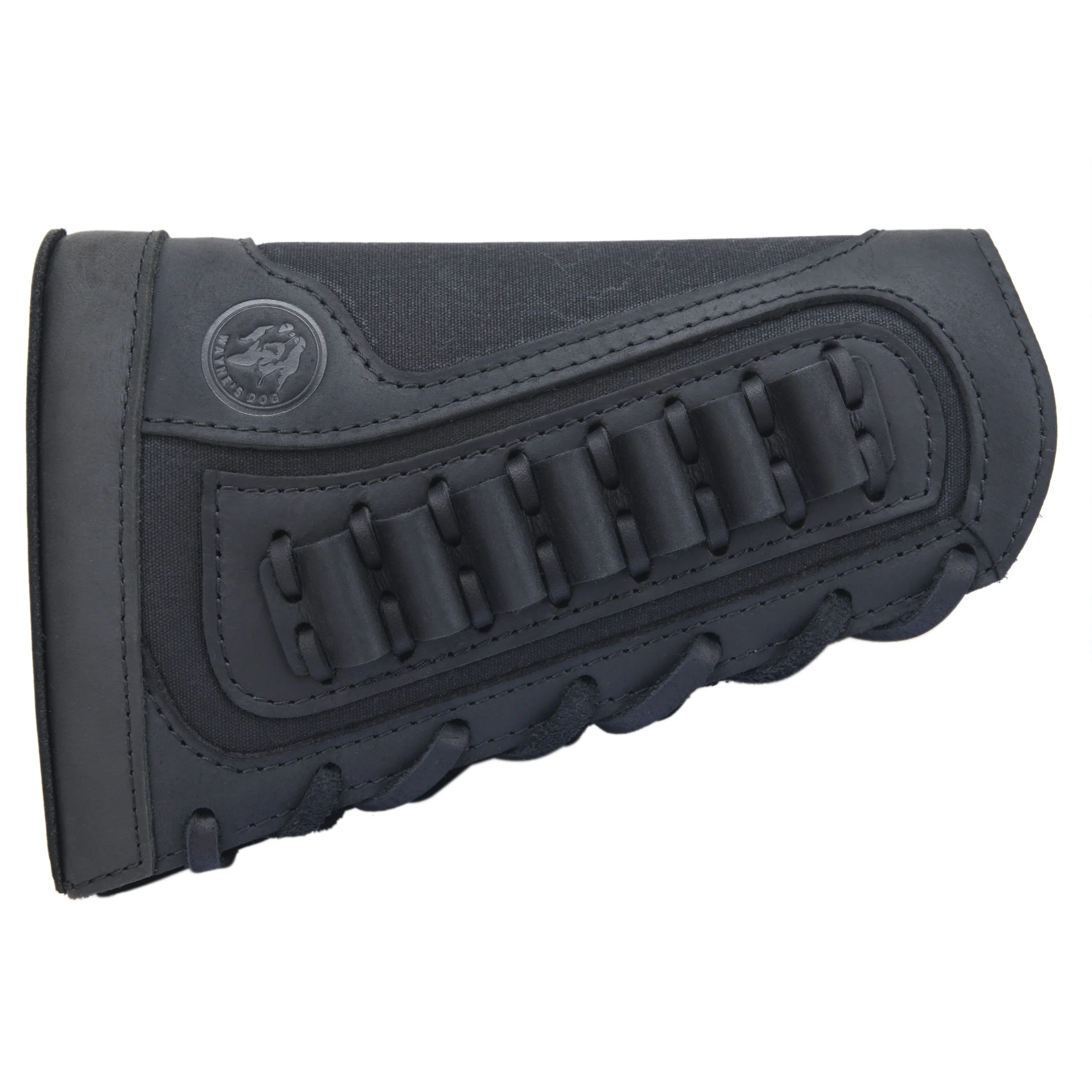 Right Hand Leather Buttstock Canvas Ammo Cartridge Holder Cheek Rest Pad Gun Stock Cover For .308 .45-70 .30-06 .30-30 .22LR