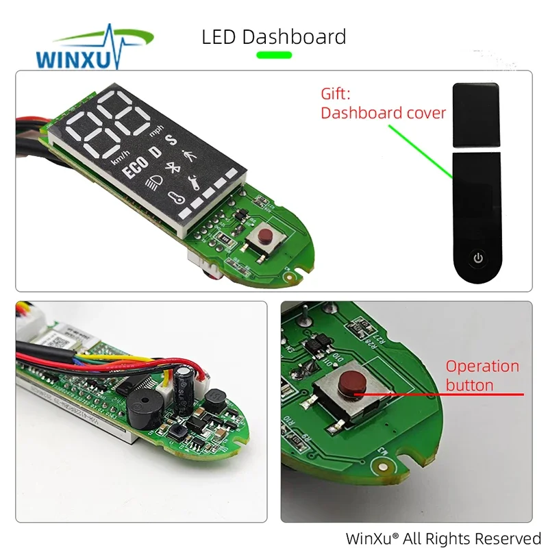 36V 350W 15A Electric Scooter Brushless Motor Universal Controller LED Dashboard Display Throttle Kit for Xiaomi M365 E-Scooter