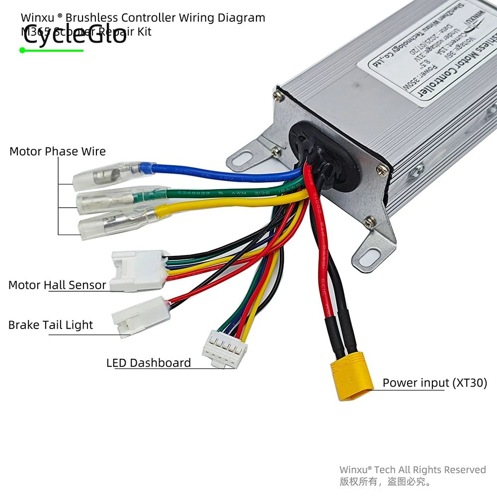 36V 350W 15A Electric Scooter Brushless Motor Universal Controller LED Dashboard Display Throttle Kit for Xiaomi M365 E-Scooter