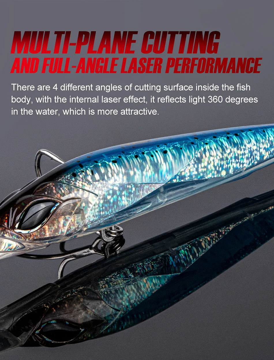 Noeby 180mm,90g Trolling Minnow Fishing Lure, Floating Wobbler, Big Game, Artificial Hard Bait for Sea GT Tuna Fishing Lure