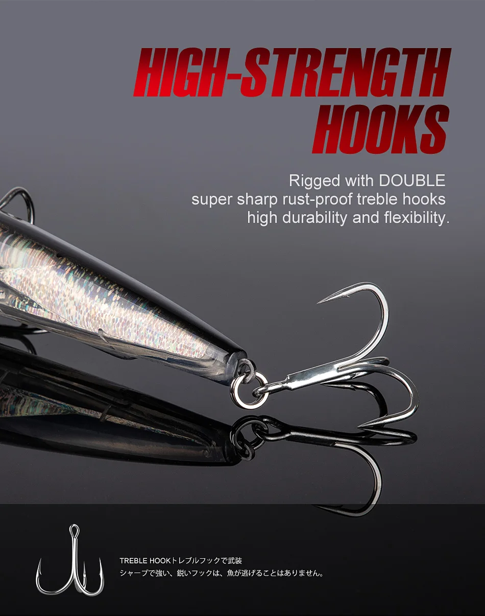 Noeby 180mm,90g Trolling Minnow Fishing Lure, Floating Wobbler, Big Game, Artificial Hard Bait for Sea GT Tuna Fishing Lure