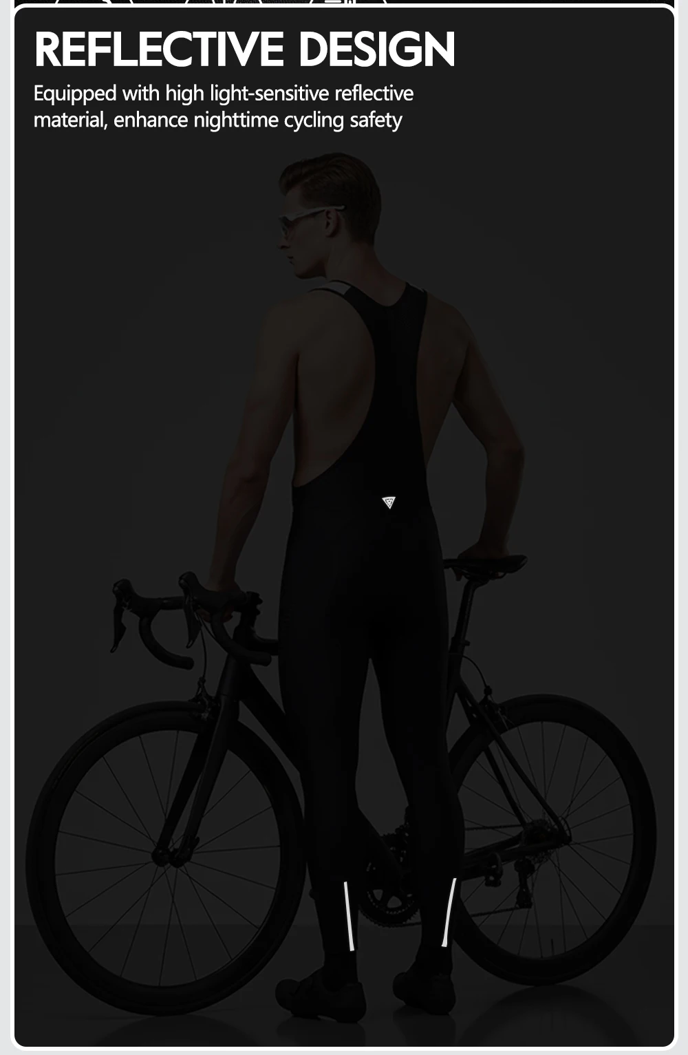RION Men Cycling Pants Winter MTB Mountain Bike Bib Tights Thermal Fleece Padded Bibs Long Distance Bicycle Riding Team Uniform