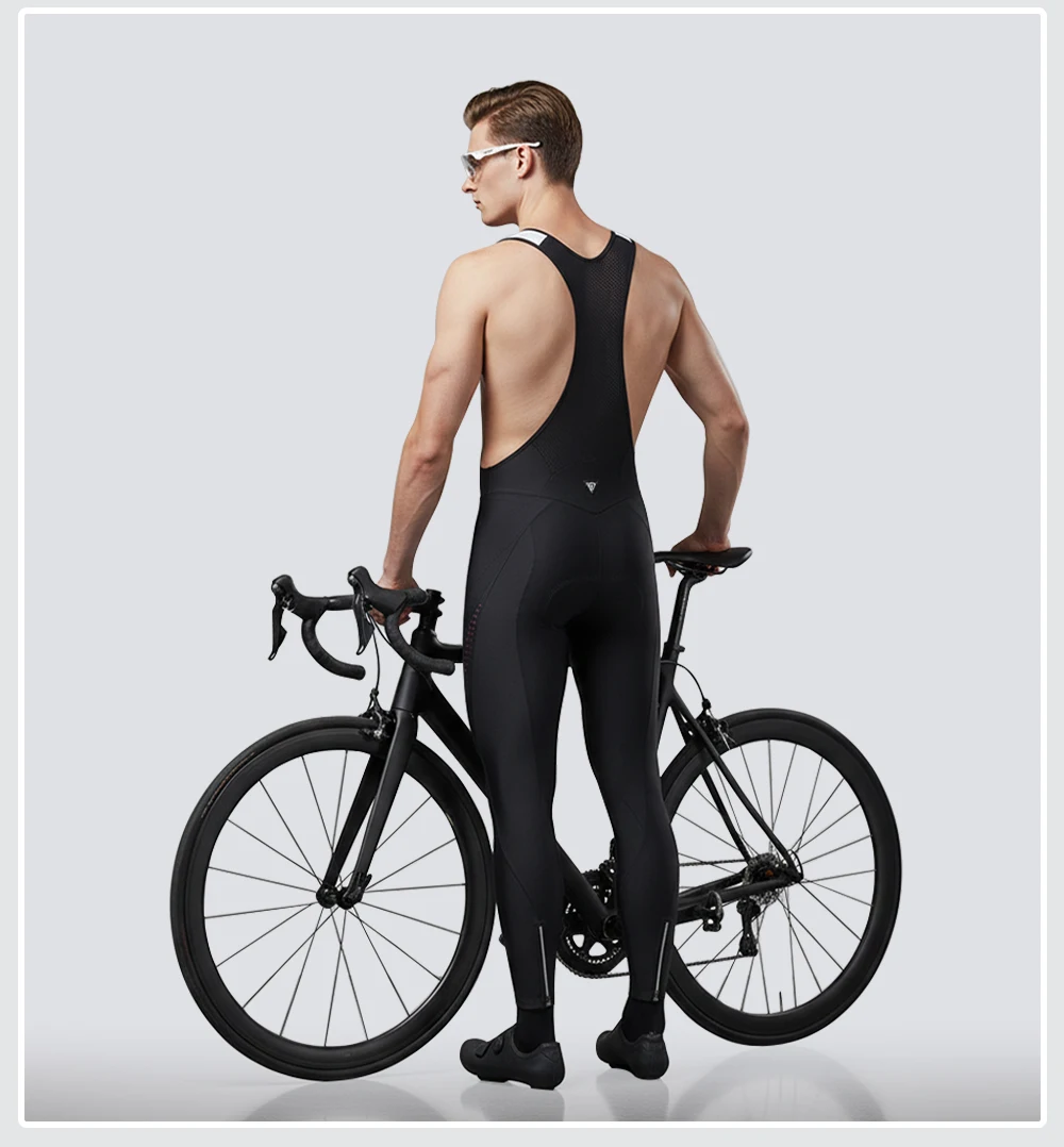 RION Men Cycling Pants Winter MTB Mountain Bike Bib Tights Thermal Fleece Padded Bibs Long Distance Bicycle Riding Team Uniform