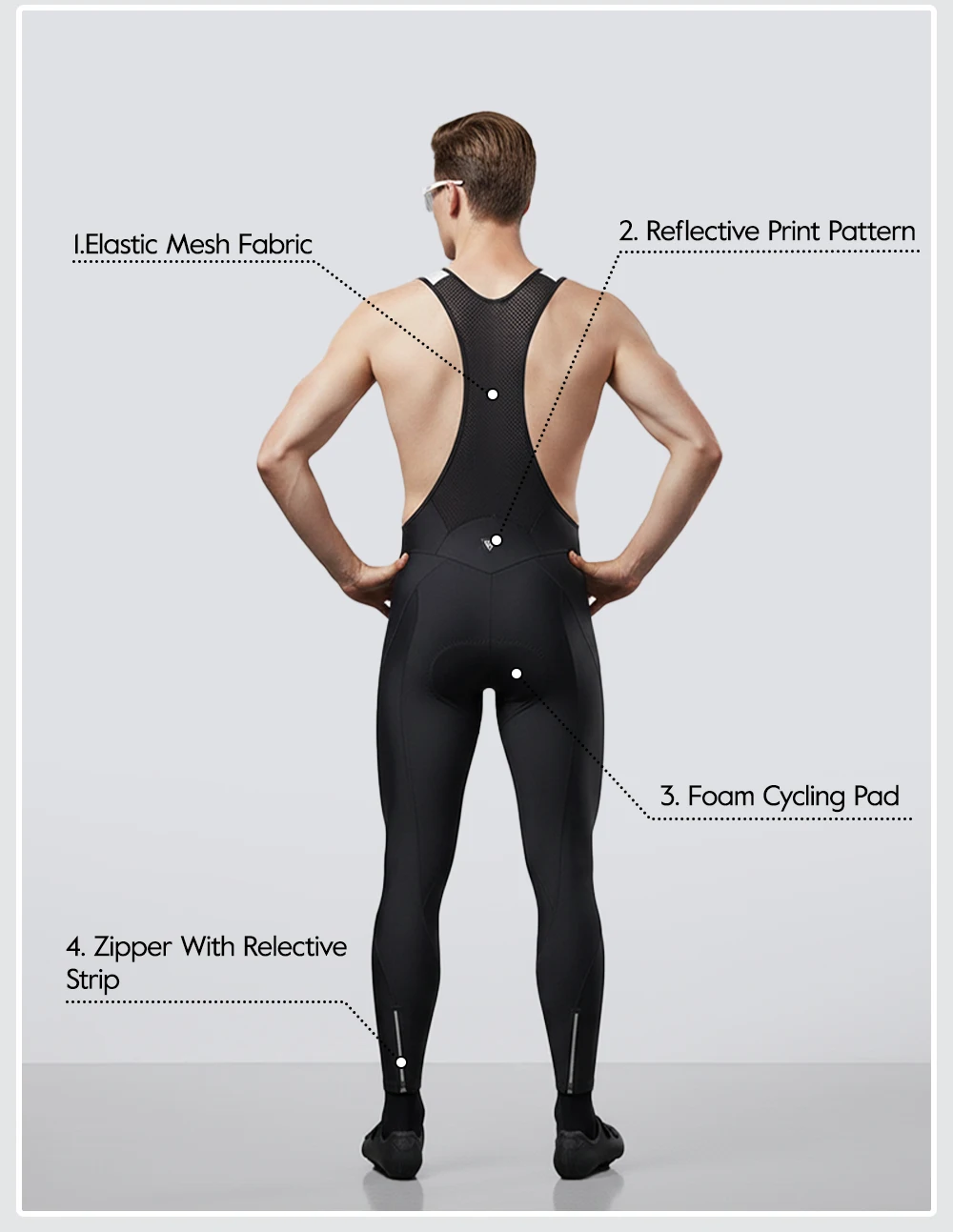 RION Men Cycling Pants Winter MTB Mountain Bike Bib Tights Thermal Fleece Padded Bibs Long Distance Bicycle Riding Team Uniform