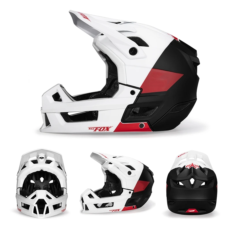 BATFOX Full Face Bike Helmet Men Women Downhill Off-road Cycling Motorcycle Outdoor Sports Protection Safety MTB Bicycle Helmets