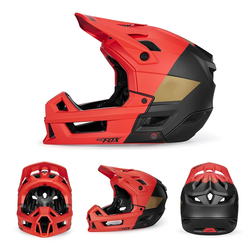 BATFOX Full Face Bike Helmet Men Women Downhill Off-road Cycling Motorcycle Outdoor Sports Protection Safety MTB Bicycle Helmets