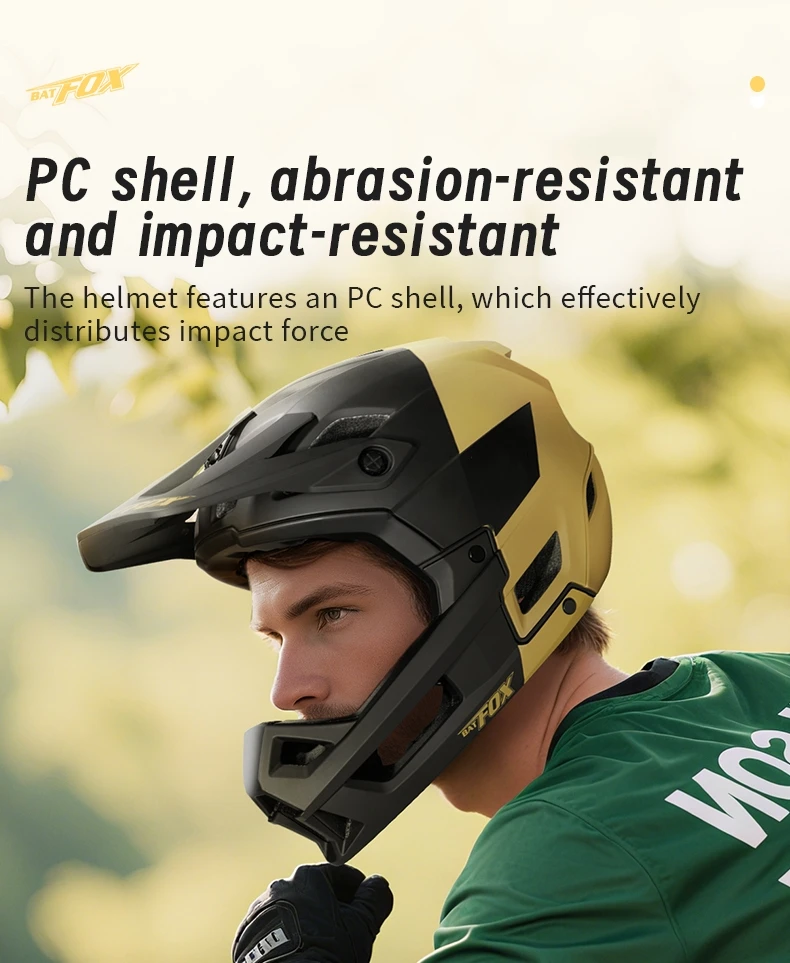 BATFOX Full Face Bike Helmet Men Women Downhill Off-road Cycling Motorcycle Outdoor Sports Protection Safety MTB Bicycle Helmets