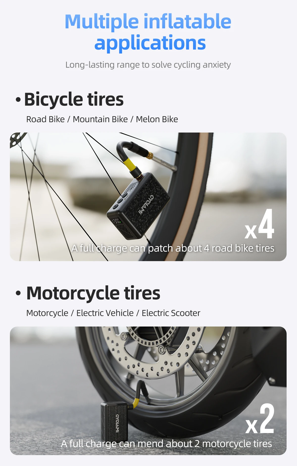 130 PSI CYCLAMI AM6 Portable Pocket Electric Inflator Pump Custom Tire Pressure Display 9 Bar Tire Inflator MTB Road Bike FV AV