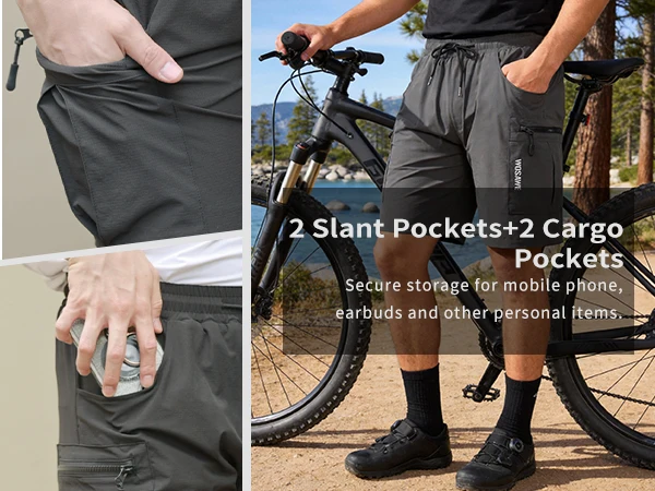 WOSAWE Mountain Bike Shorts Multi-Pockects Quick Dry Loose Fit MTB Racing Motocross Men's Summer Cycling MTB Shorts
