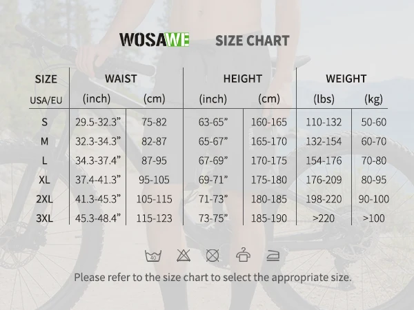 WOSAWE Mountain Bike Shorts Multi-Pockects Quick Dry Loose Fit MTB Racing Motocross Men's Summer Cycling MTB Shorts