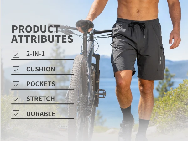 WOSAWE Mountain Bike Shorts Multi-Pockects Quick Dry Loose Fit MTB Racing Motocross Men's Summer Cycling MTB Shorts
