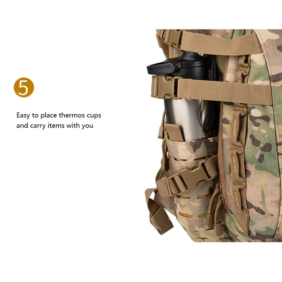 Tactical Hunting Backpack for Mountaineering, Hiking and Outdoor Activities, Camouflage Style. Hunt Bag Accessories
