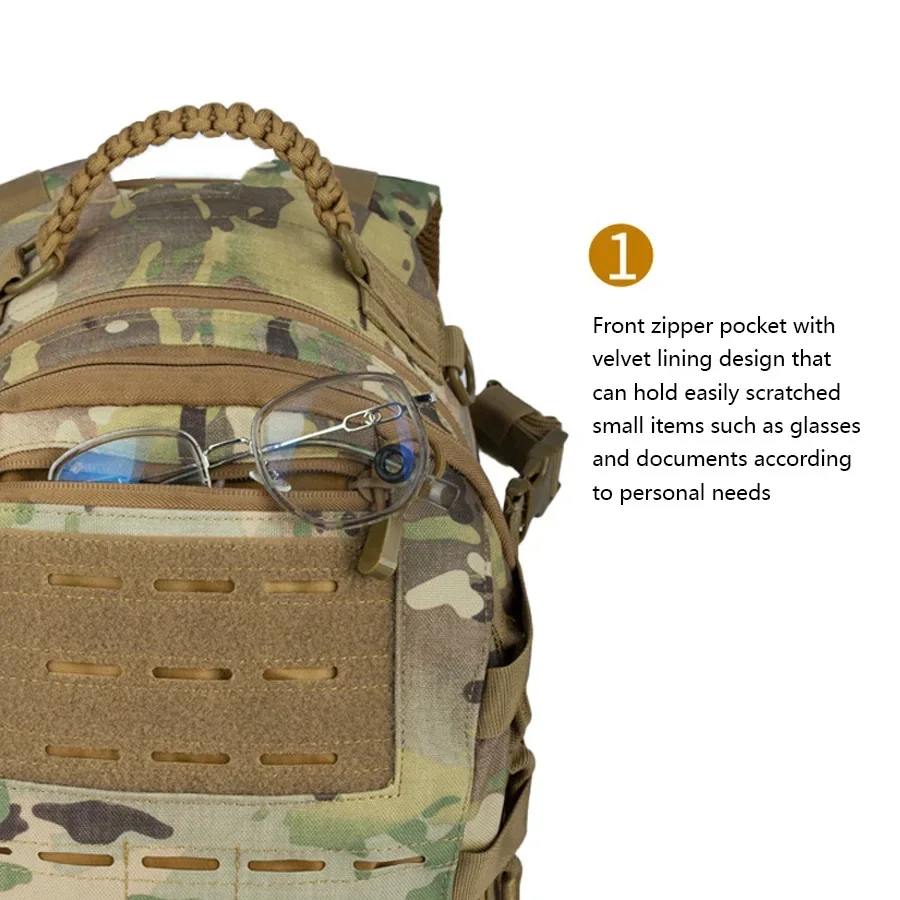 Tactical Hunting Backpack for Mountaineering, Hiking and Outdoor Activities, Camouflage Style. Hunt Bag Accessories