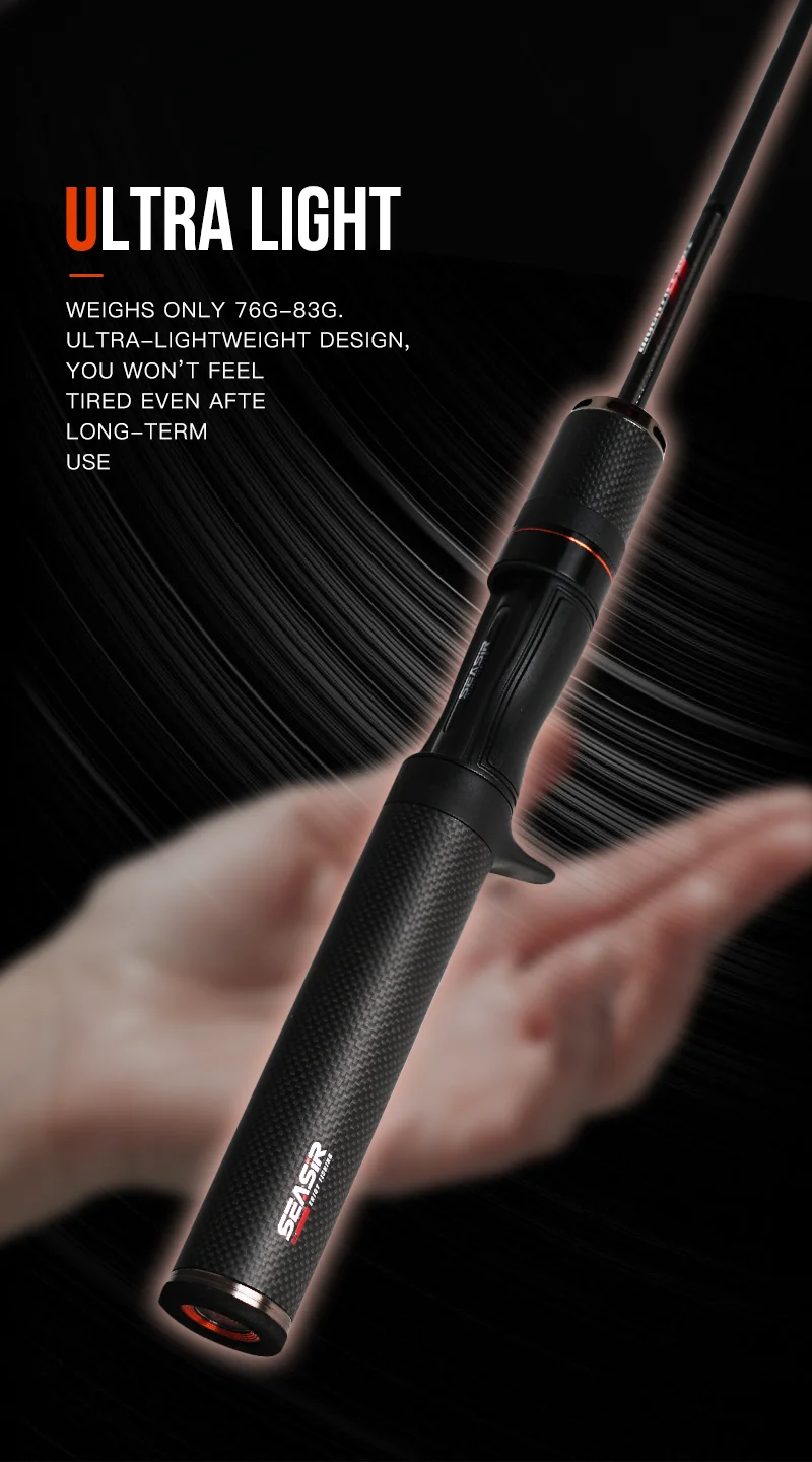 Seasir Black Arrow Spining Baitcasting Fishing Rod Carbon Fiber FUJI O 1.5-1.8m BFS Lure Weight 0.8-10g UL Ultralight Micro Fish