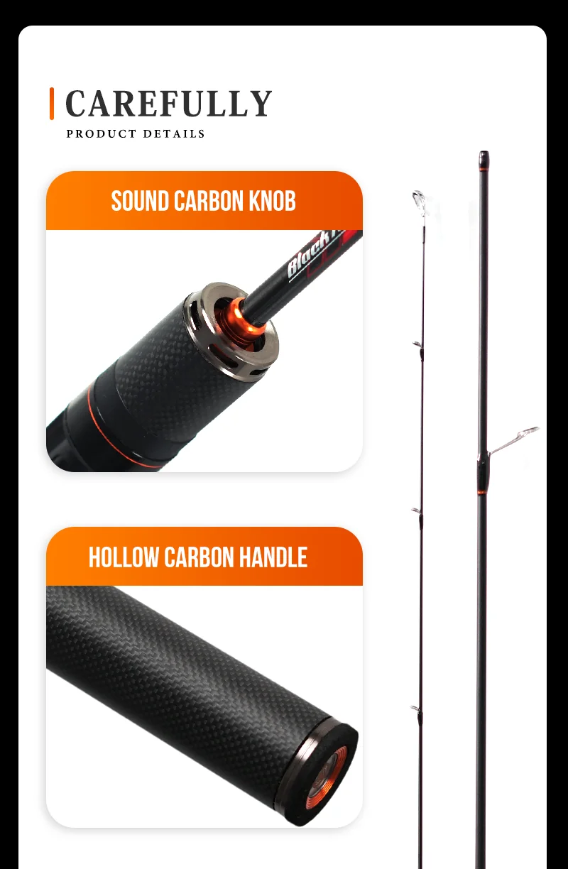 Seasir Black Arrow Spining Baitcasting Fishing Rod Carbon Fiber FUJI O 1.5-1.8m BFS Lure Weight 0.8-10g UL Ultralight Micro Fish