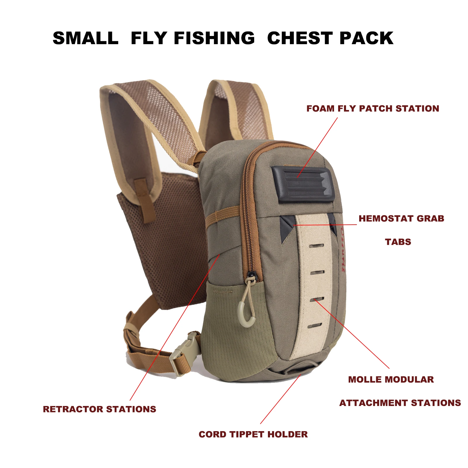Small Fly Fishing Chest Pack Ultralight Chest Bag Mini Vest Pack Micro Trout Fishing Pouch