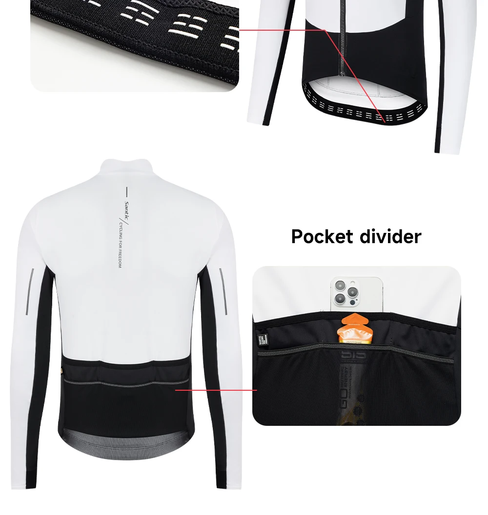 Santic Cycling Jackets Autumn/Winter Warm Cycling Jackets 2025 New Road Bike Windproof and Waterproof Cycling Coat TM25C01188