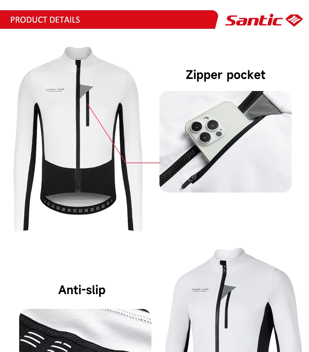 Santic Cycling Jackets Autumn/Winter Warm Cycling Jackets 2025 New Road Bike Windproof and Waterproof Cycling Coat TM25C01188
