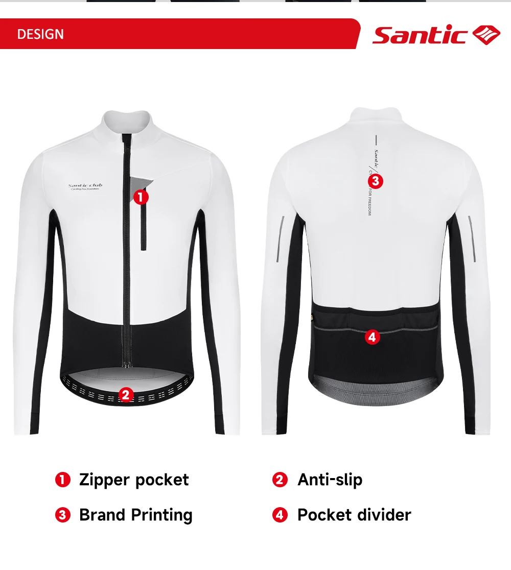 Santic Cycling Jackets Autumn/Winter Warm Cycling Jackets 2025 New Road Bike Windproof and Waterproof Cycling Coat TM25C01188