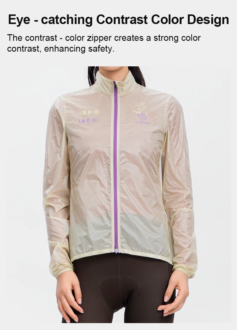 INBIKE Ultra-Light Portable Cycling Windbreaker for Women Windproof Water-Resistant Jacket for Road Biking Clothing with Pockets