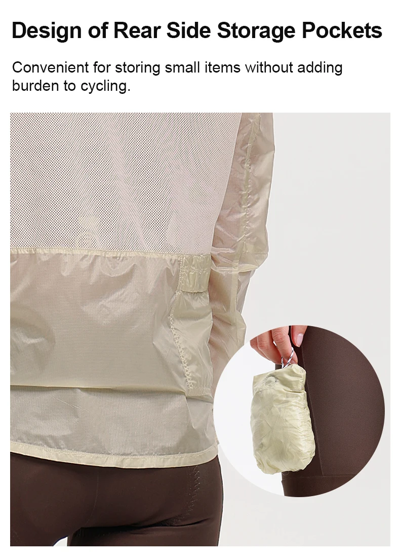 INBIKE Ultra-Light Portable Cycling Windbreaker for Women Windproof Water-Resistant Jacket for Road Biking Clothing with Pockets