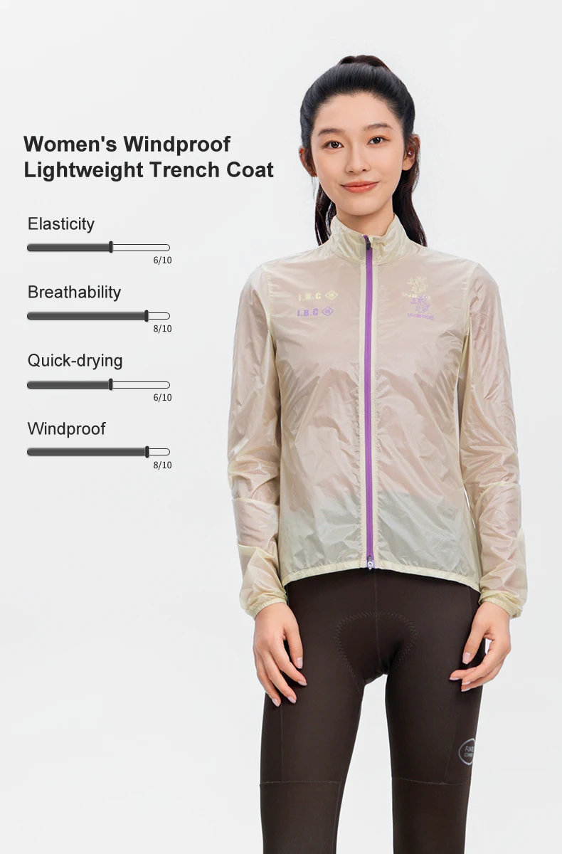 INBIKE Ultra-Light Portable Cycling Windbreaker for Women Windproof Water-Resistant Jacket for Road Biking Clothing with Pockets