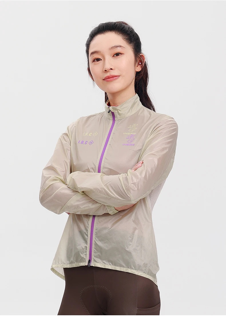 INBIKE Ultra-Light Portable Cycling Windbreaker for Women Windproof Water-Resistant Jacket for Road Biking Clothing with Pockets