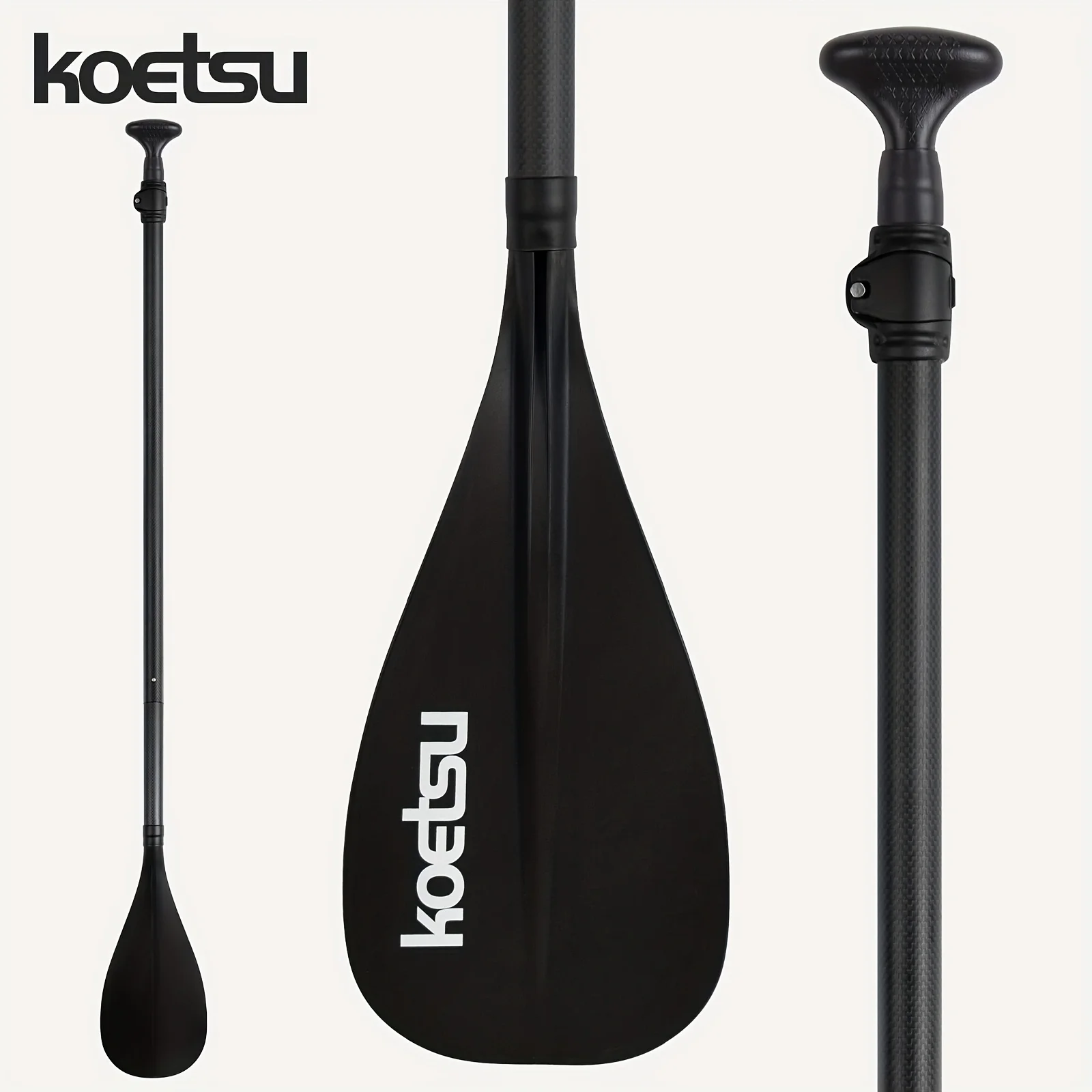 KOETSU Fiberglass-Carbon Hybrid Adjustable Paddle Ideal for SUP, Inflatable Paddleboards, Surfing & Kayaking